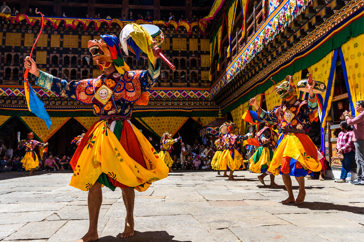 Masked Dancer at Paro Tshechu Festival